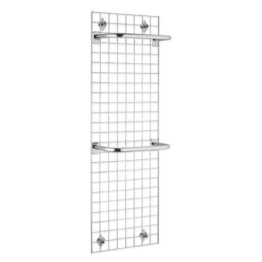 6ft Wall-Mounted Grid Mesh Display Bundle with 2 x Hanging Rails