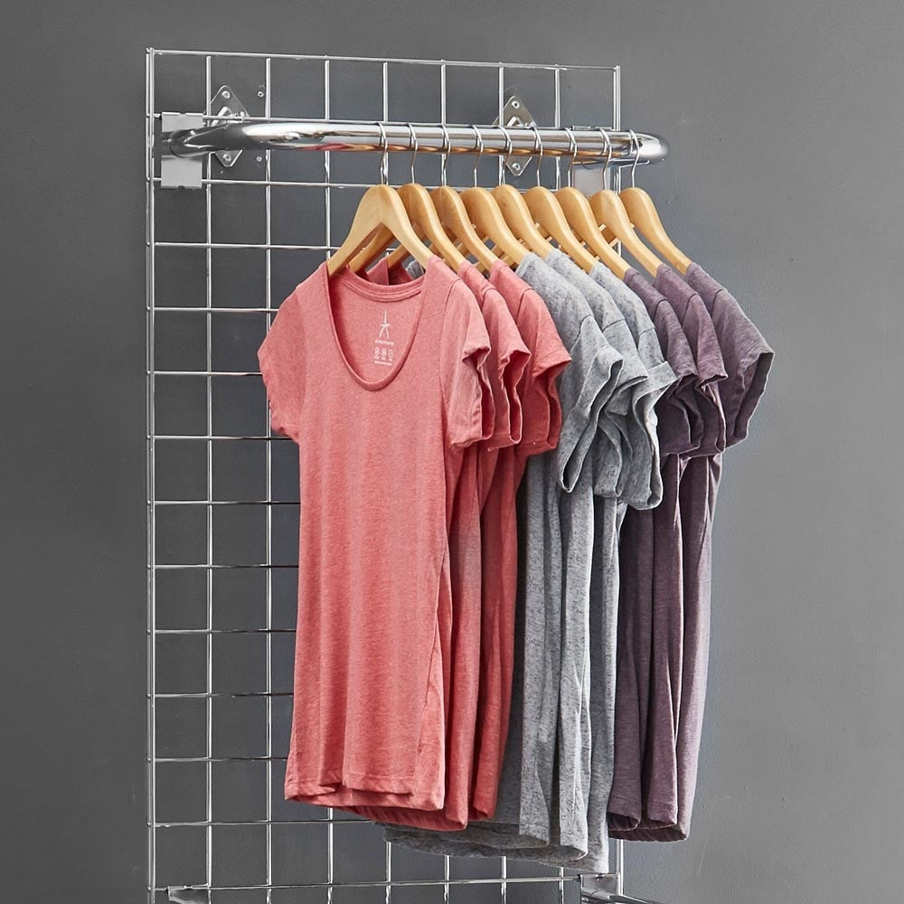 6ft Wall-Mounted Grid Mesh Display Bundle with 2 x Hanging Rails