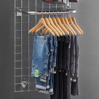 6ft Wall-Mounted Grid Mesh Display Bundle with 2 x Hanging Rails