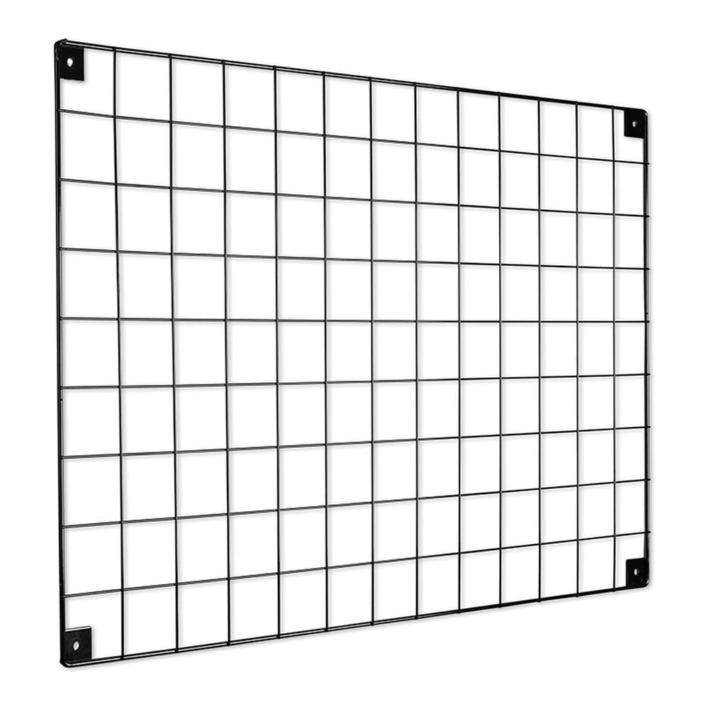 Black Grid Mesh Panel - Built-in Wall Brackets