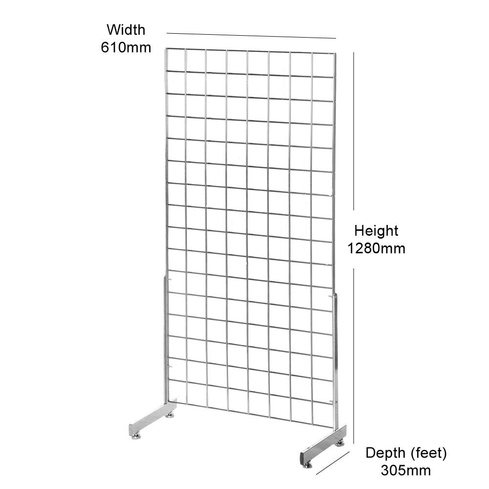 Chrome 4ft Grid Mesh Single Sided Stand