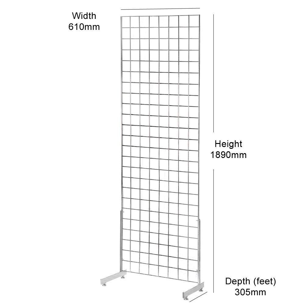 Chrome 6ft Grid Mesh Single Sided Stand