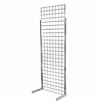 Chrome 6ft Grid Mesh Heavy-Duty Single Sided Stand