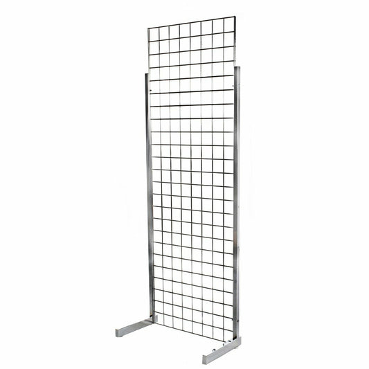 Chrome 6ft Grid Mesh Heavy-Duty Single Sided Stand