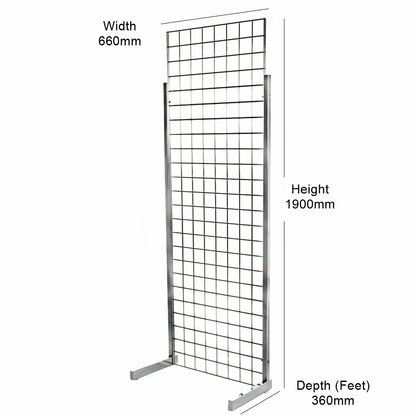 Chrome 6ft Grid Mesh Heavy-Duty Single Sided Stand
