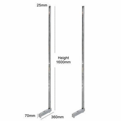 Chrome 6ft Grid Mesh Heavy-Duty Single Sided Stand