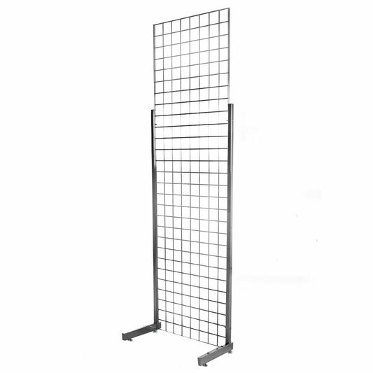 Chrome 7ft Grid Mesh Heavy-Duty Single Sided Stand