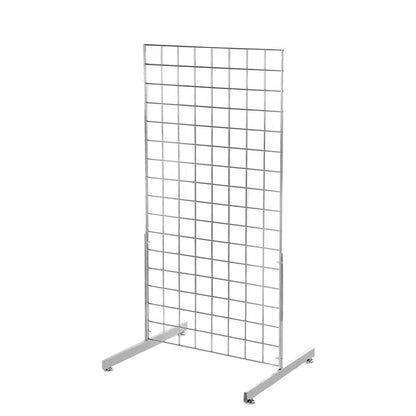 Chrome 4ft Grid Mesh Two Way Stand