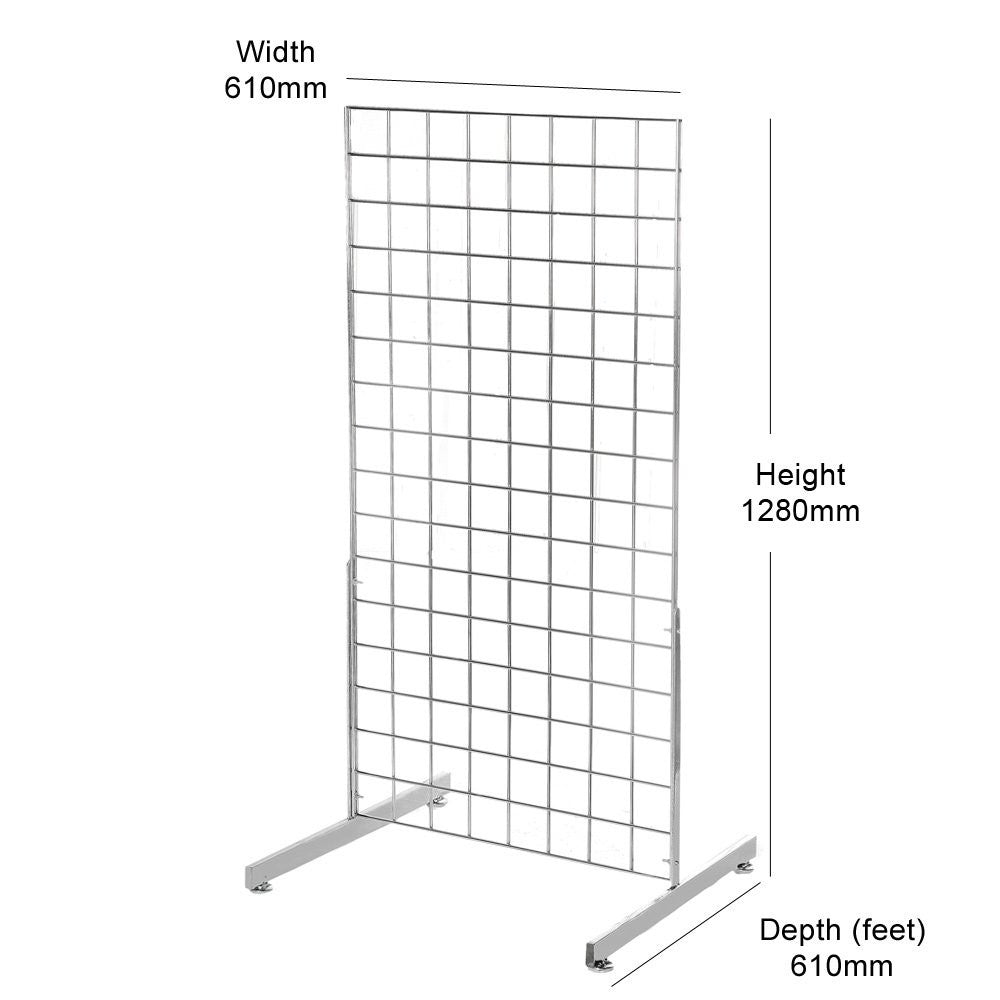 Chrome 4ft Grid Mesh Two Way Stand