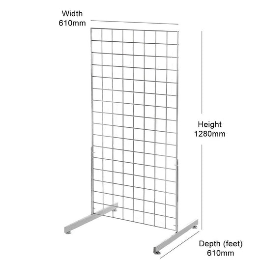 Chrome 4ft Grid Mesh Two Way Stand