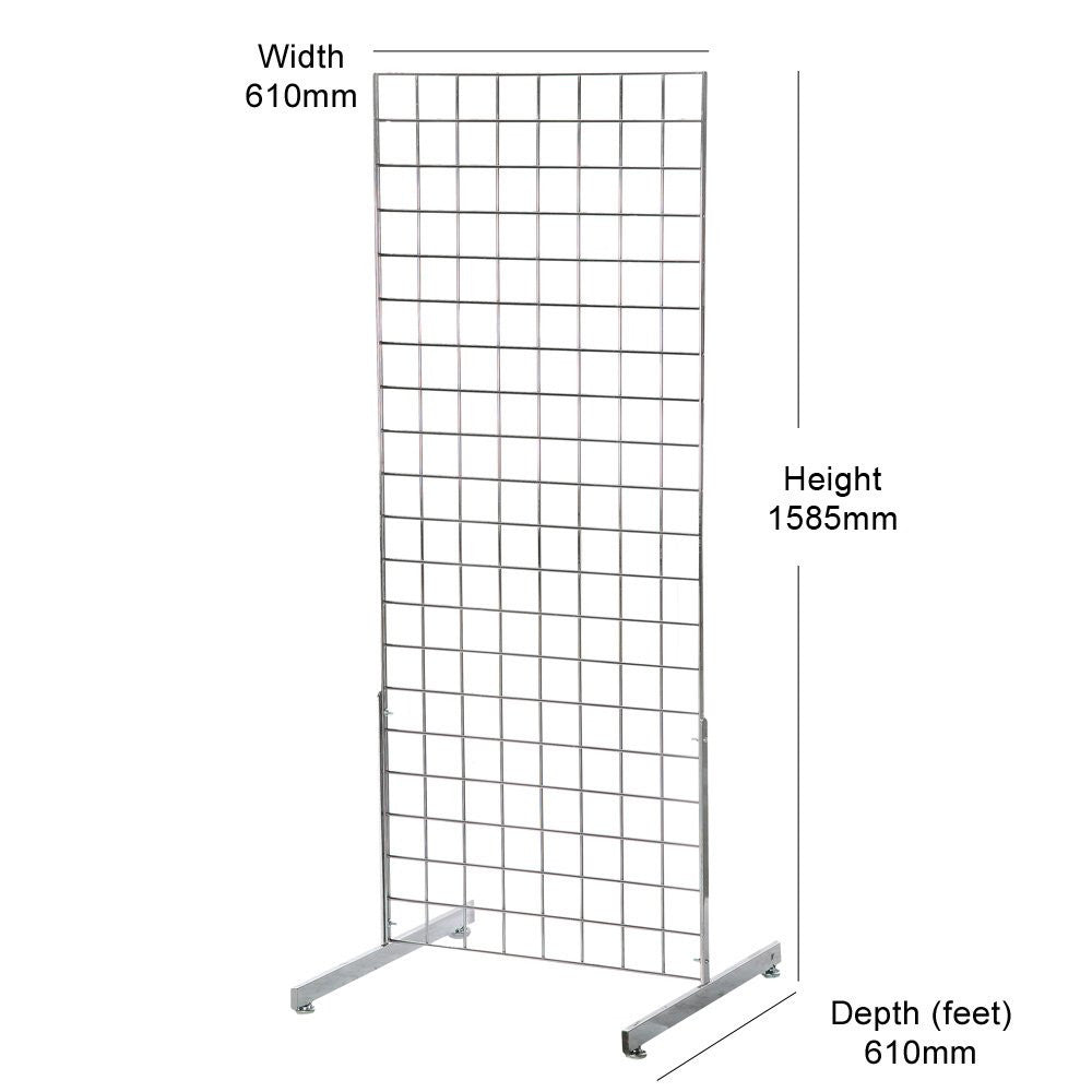 Chrome 5ft Grid Mesh Two Way Stand