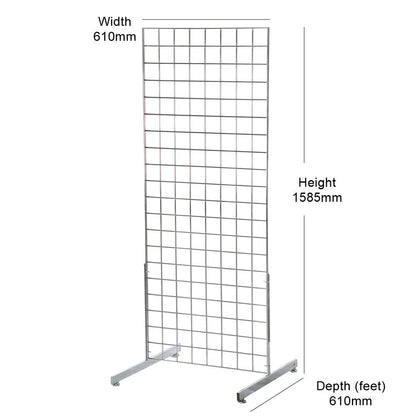 Chrome 5ft Grid Mesh Two Way Stand