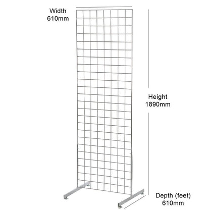 3 x Chrome 6ft Grid Mesh Two Way Stands