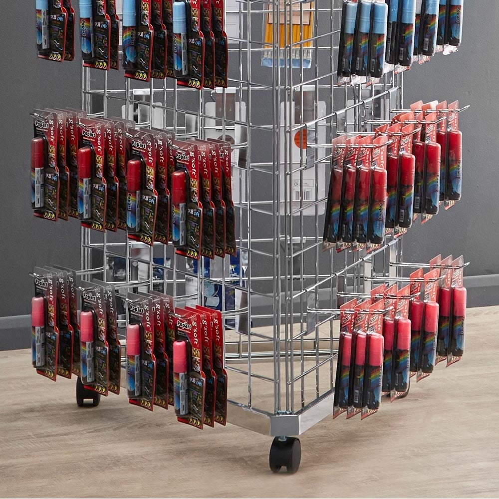6ft Three-Sided Grid Mesh Display Bundle With 72 x Euro Hooks