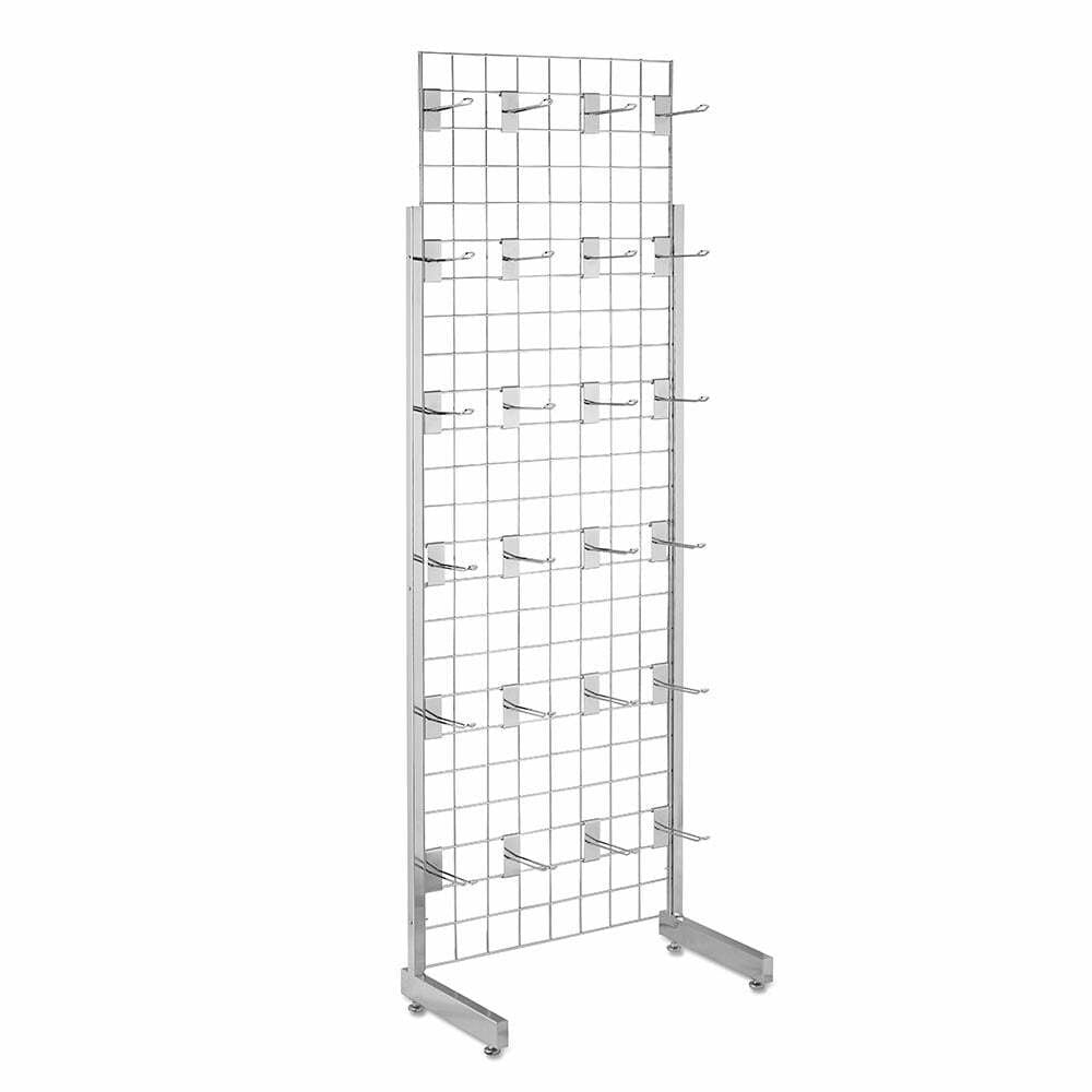 6ft Single-Sided Grid Mesh Display Bundle With 24 x Euro Hooks