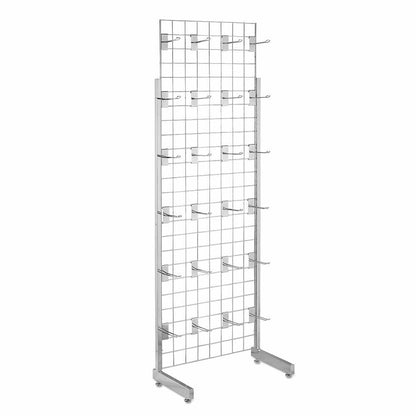 6ft Single-Sided Grid Mesh Display Bundle With 24 x Euro Hooks