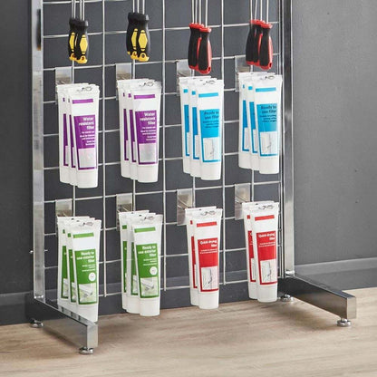 6ft Single-Sided Grid Mesh Display Bundle With 24 x Euro Hooks