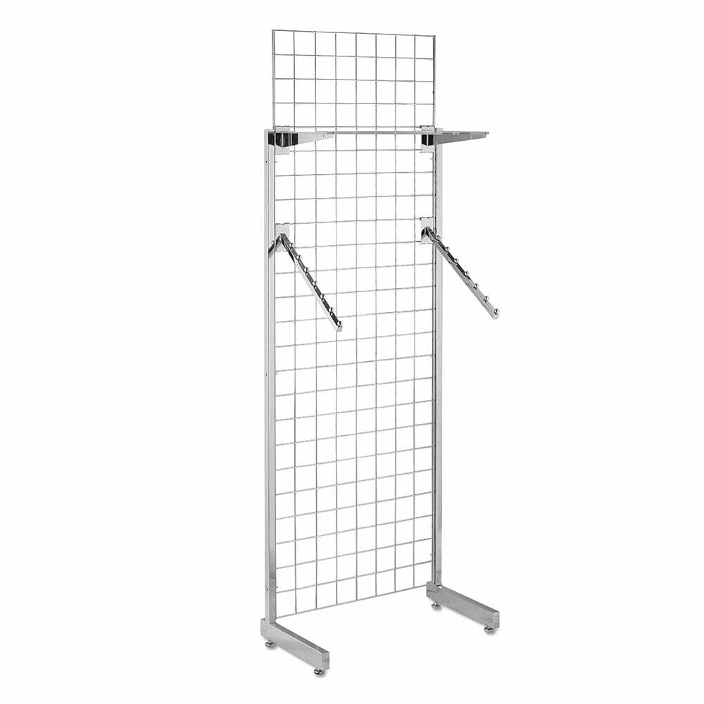 6ft Single-Sided Grid Mesh Display Bundle With 1 x Acrylic Shelf, 2 x Sloping Arms