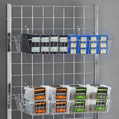 5ft Single-Sided Grid Mesh Display Bundle With 4 x Wire Baskets