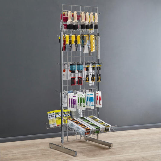 6ft Double-Sided Grid Mesh Display Bundle With 2 x Sloping Arms, 40 x Single Arms