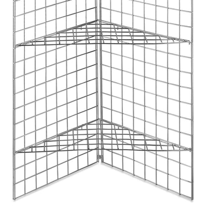 5ft Freestanding Grid Mesh Display Bundle With 2 x Panels, 3 x Wire Shelves