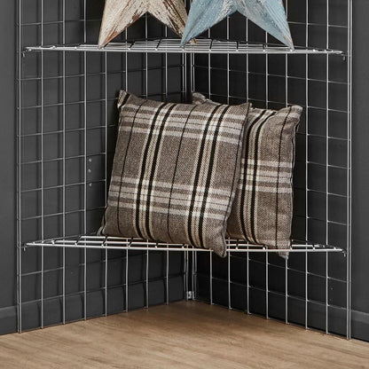 5ft Freestanding Grid Mesh Display Bundle With 2 x Panels, 3 x Wire Shelves