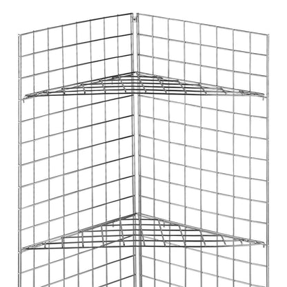 5ft Freestanding Grid Mesh Display Bundle With 2 x Panels, 3 x Wire Shelves