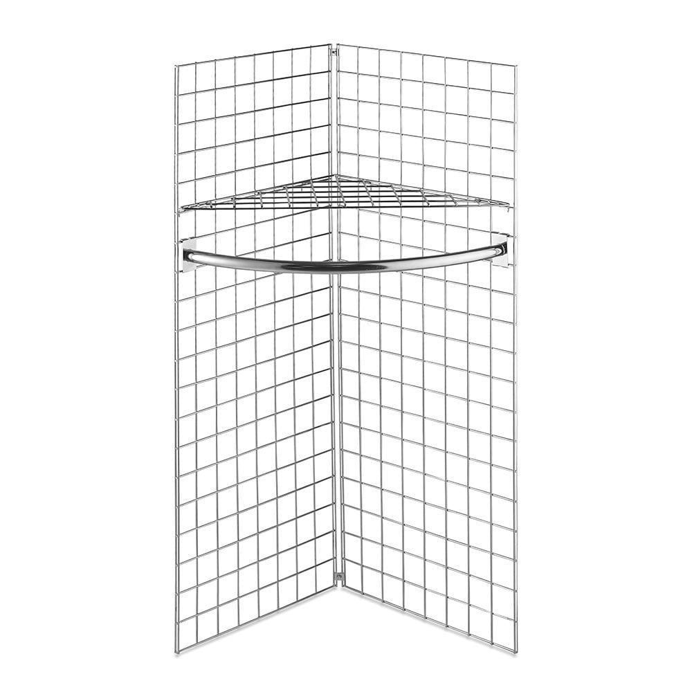 5ft Freestanding Grid Mesh Display Bundle With 2 x Panels, 1 x Wire Shelf, 1 x Hanging Rail