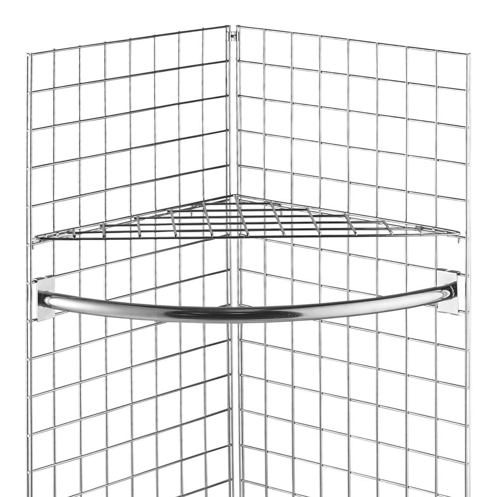 5ft Freestanding Grid Mesh Display Bundle With 2 x Panels, 1 x Wire Shelf, 1 x Hanging Rail