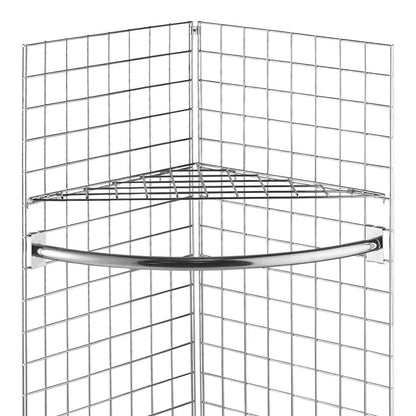 5ft Freestanding Grid Mesh Display Bundle With 2 x Panels, 1 x Wire Shelf, 1 x Hanging Rail