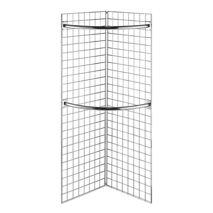 6ft Freestanding Grid Mesh Display Bundle With 2 x Panels, 2 x Hanging Rails