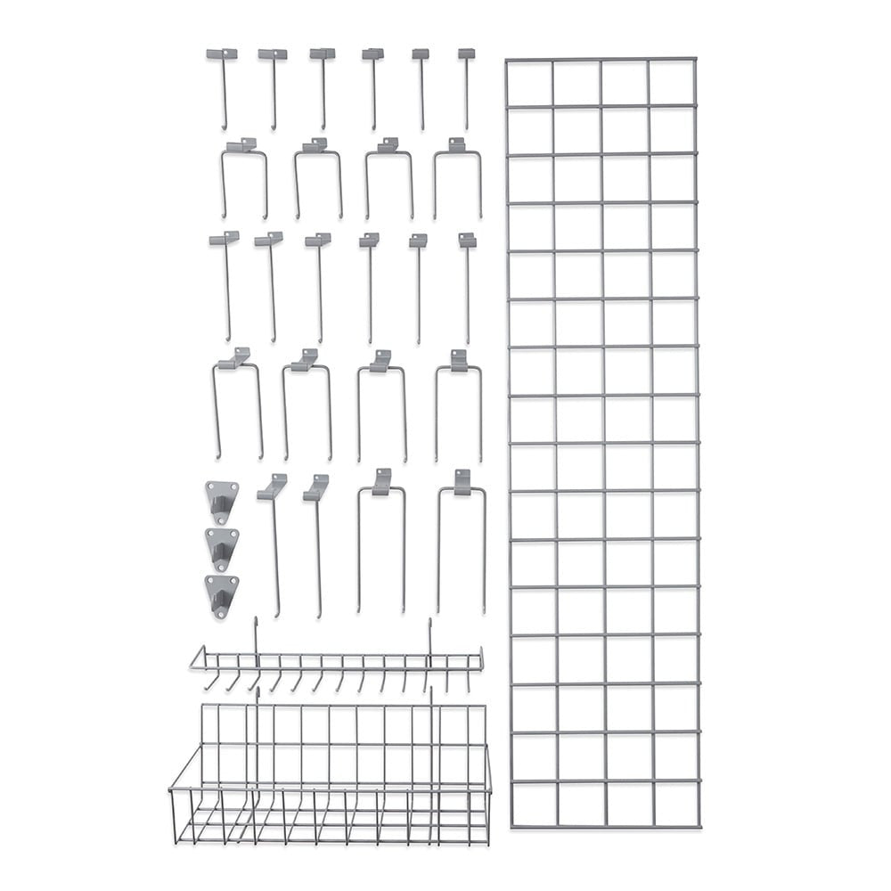 Grey Grid Mesh Storage Kit With 26 Accessories