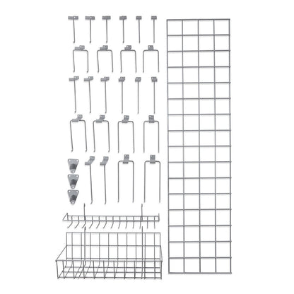 Grey Grid Mesh Storage Kit With 26 Accessories