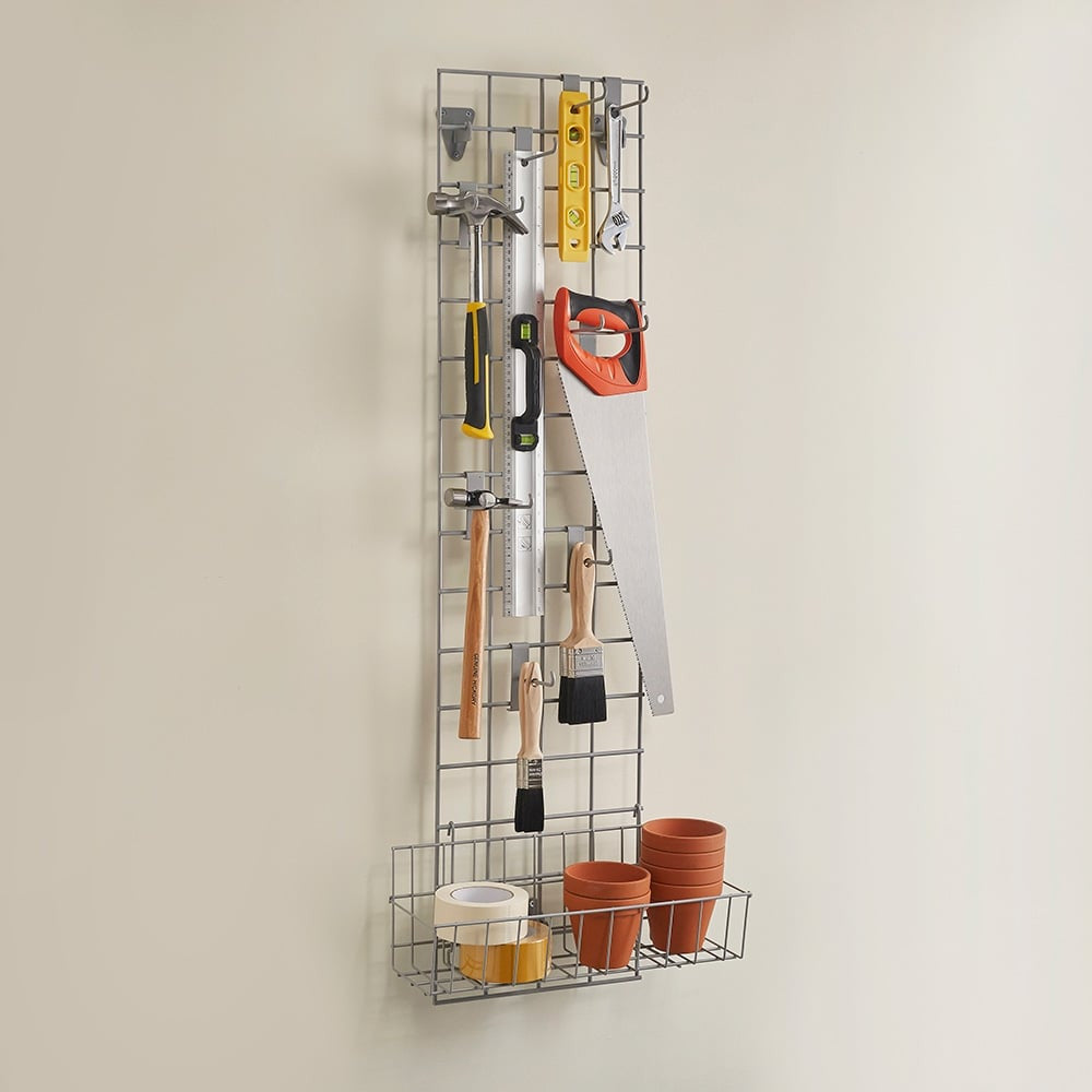 Grey Grid Mesh Storage Kit With 26 Accessories