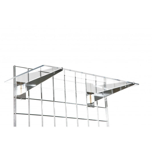 Acrylic Shelf Complete With Brackets For Grid Mesh Panels