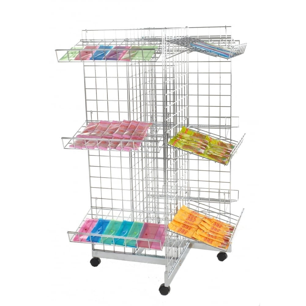 Four-Way Gridwall Mesh Stand - W610 x D610 mm