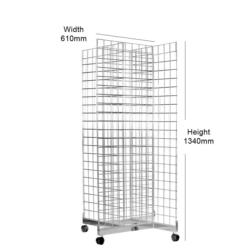 Four-Way Gridwall Mesh Stand - W610 x D610 mm