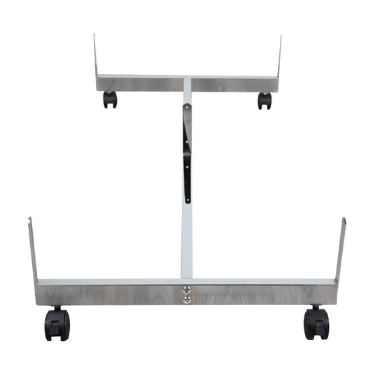 Chrome Grid Mesh 'H' Stand Gondola Stand - W1290 x D624 mm