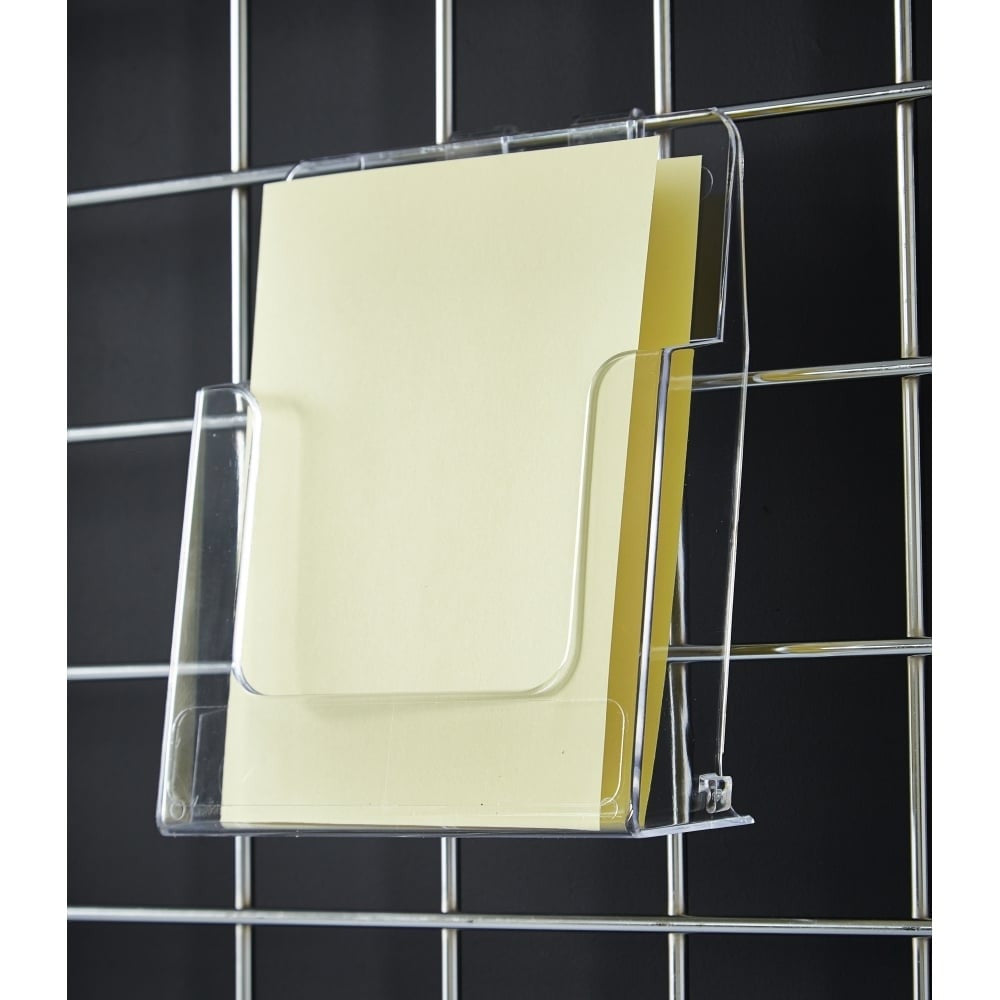 Clear Leaflet Holders/Dispensers For Grid Mesh Panels