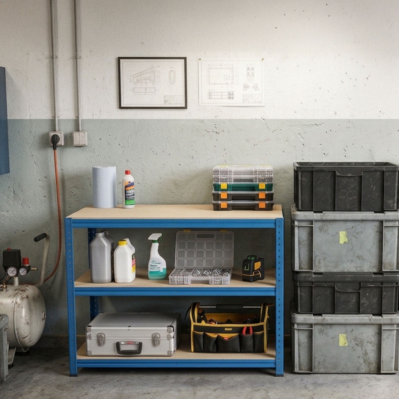 3 x Multipurpose Economy Shelving Units  - Blue - H1780 x W900 x D450 mm