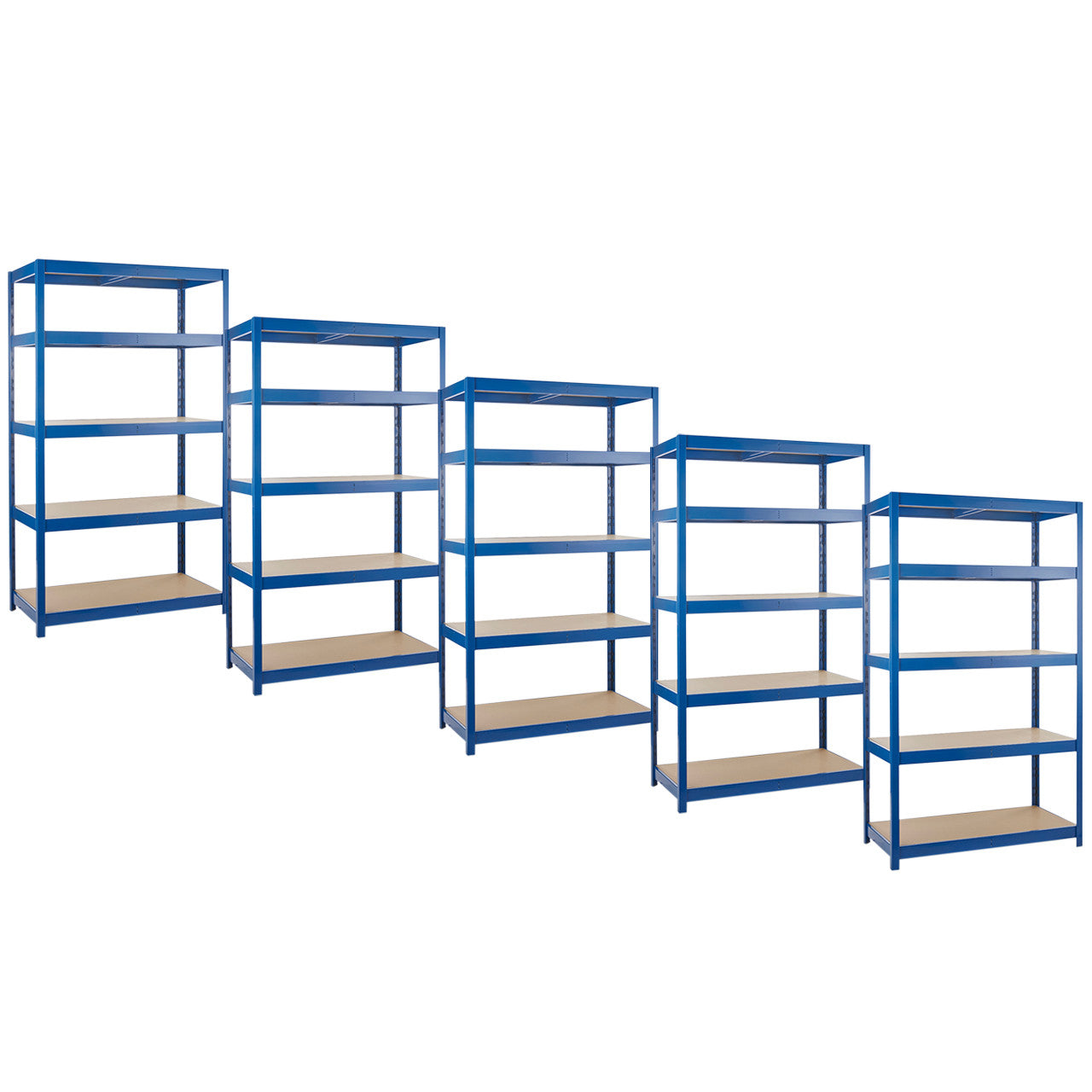 5 x Multipurpose Economy Shelving Units - Blue - H1780 x W900 x D600 mm