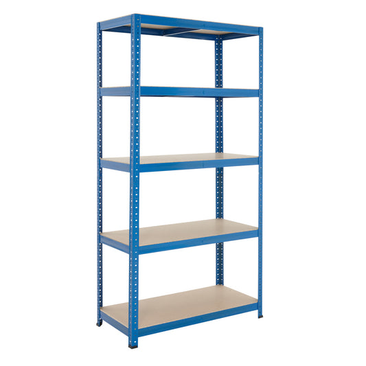 5 x Multipurpose Economy Shelving Units - Blue - H1780 x W900 x D600 mm