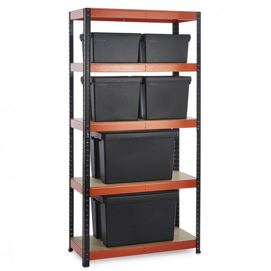 Multipurpose Freestanding Shelving With 6 Storage Boxes - 250Kg UDL/shelf - H1800 x W900 x D400 mm