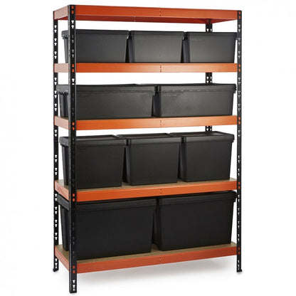 Multipurpose Freestanding Shelving With 10 Storage Boxes - 350Kg UDL/shelf - H1800 x W1200 x D400mm