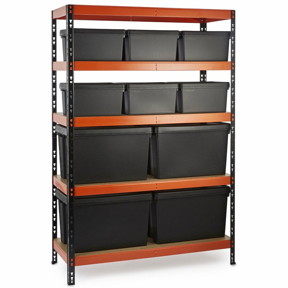 Multipurpose Freestanding Shelving With 10 Storage Boxes - 350Kg UDL/shelf - H1800 x W1200 x D500mm