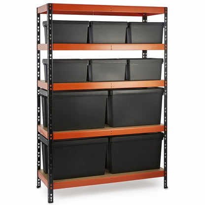 Multipurpose Freestanding Shelving With 10 Storage Boxes - 350Kg UDL/shelf - H1800 x W1200 x D500mm