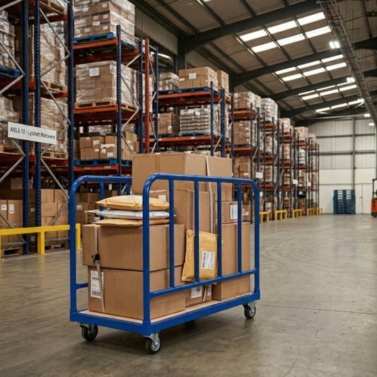 Blue 2-Sided Platform Truck - H870 x W1000 x D500mm - Up To 250Kg UDL
