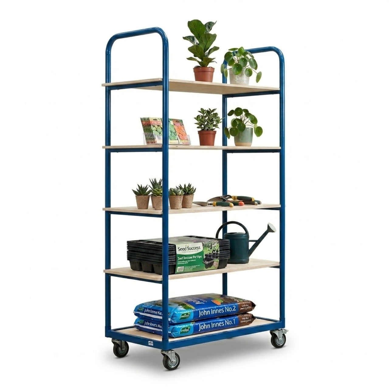 Blue Shelf Trolley With 5 Shelves - Up To 250Kg UDL