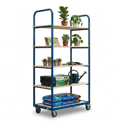 Blue Shelf Trolley With 5 Shelves - Up To 250Kg UDL