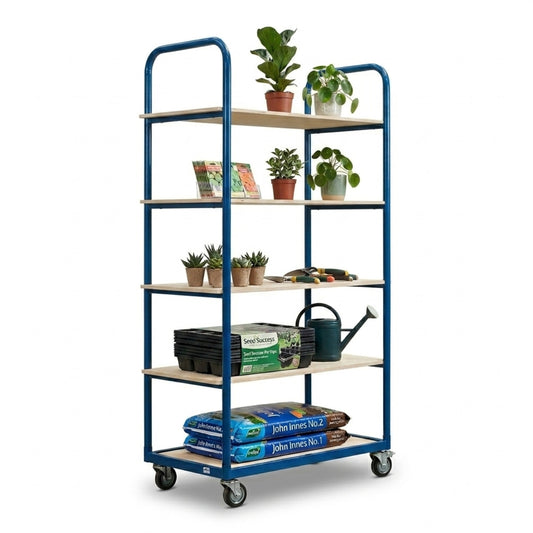 Blue Shelf Trolley With 5 Shelves - Up To 250Kg UDL